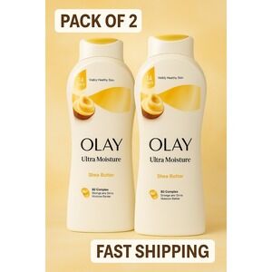 Olay Ultra Moisture Shea‎ Butter Body Wash 22 oz Vitamin B3 Hydrating Lot of 2